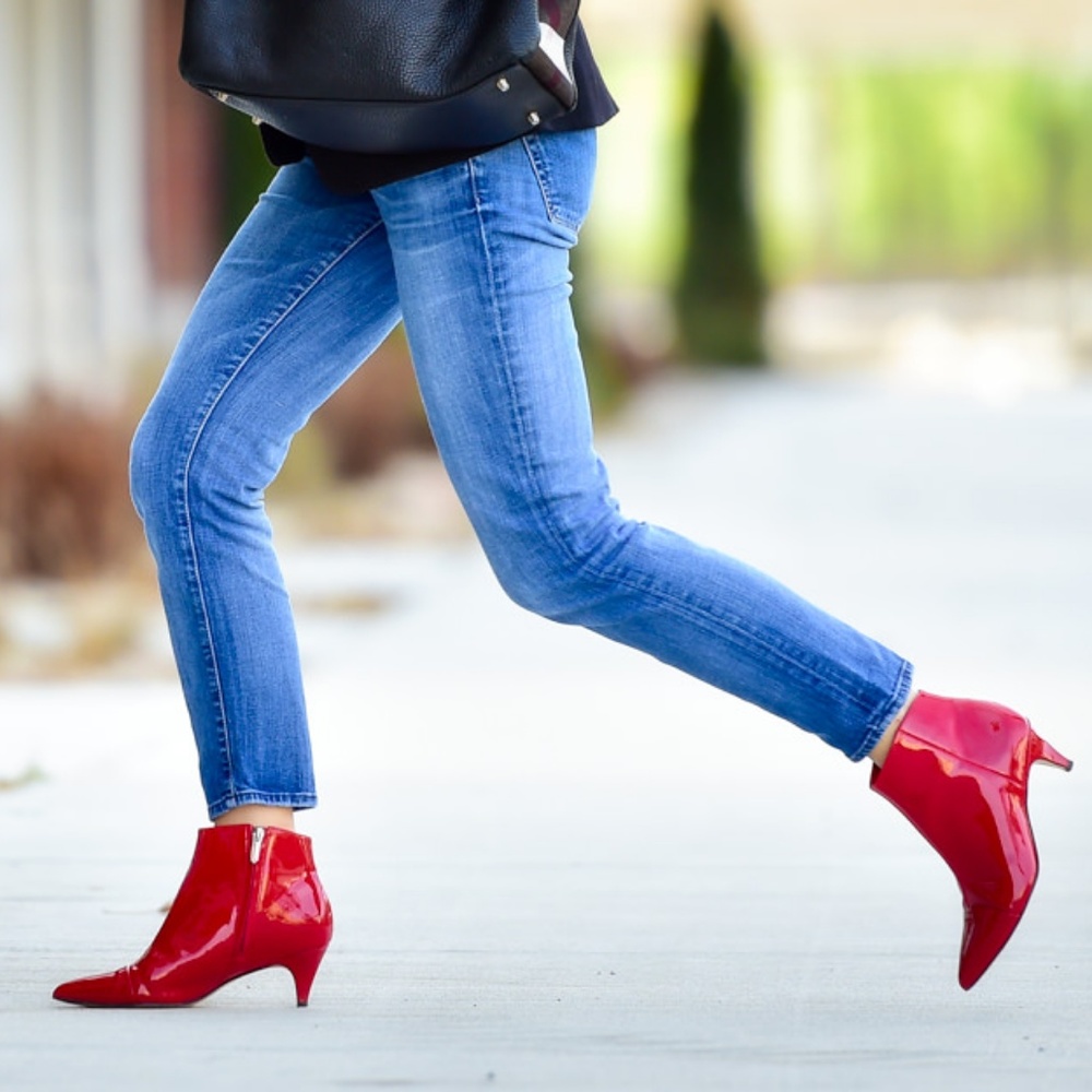 Sam Edelman Red Patent Booties